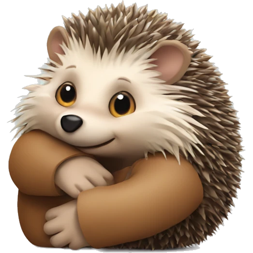 Hedgehog hugging teddy bear  emoji