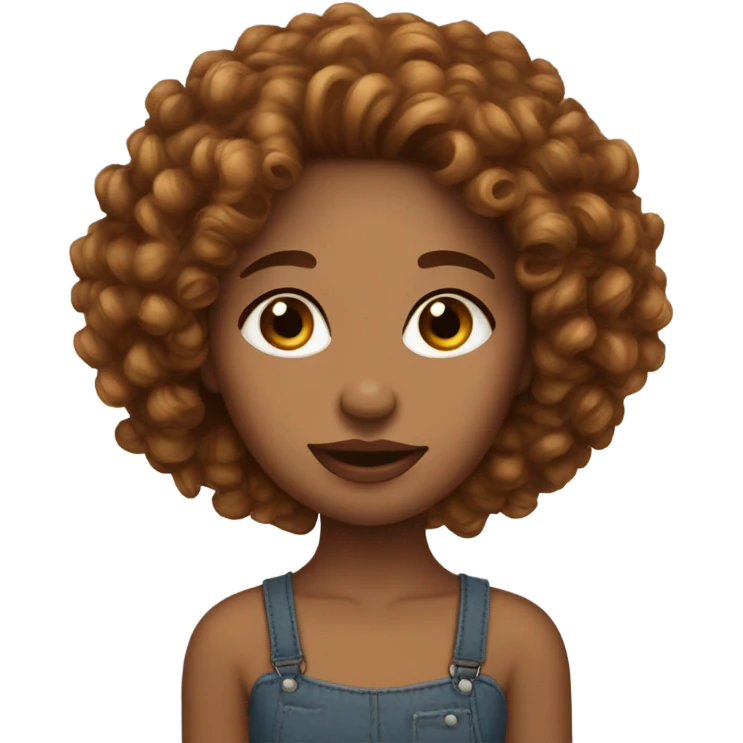 wheat skin girl mid auburn mid curly hair big lips thin nose  emoji