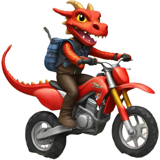 Dragon riding dirt bike emoji