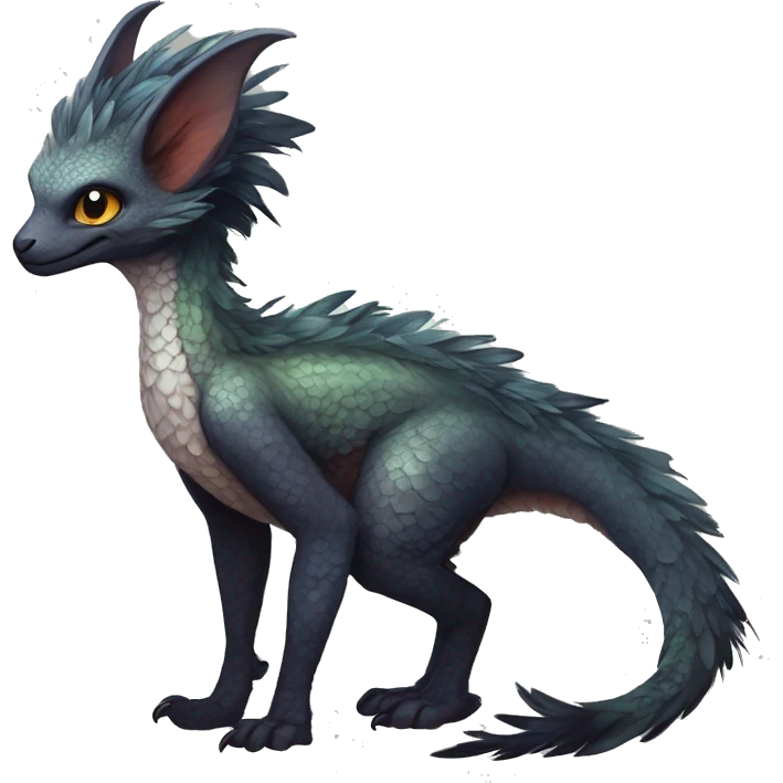  Scaly Cute Edgy Realistic Rare Fantasy Fluffy Slim Vernid-Trico-Melprin-species by LiLaiRa, by Falvie, full body emoji