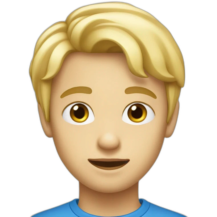 garçon blond au yeux bleu emoji