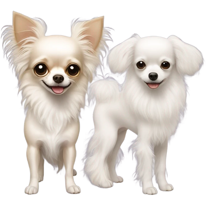 Long haired Chihuahua and a white poodle emoji