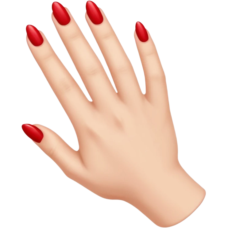 A woman's hand with red nail polish emoji