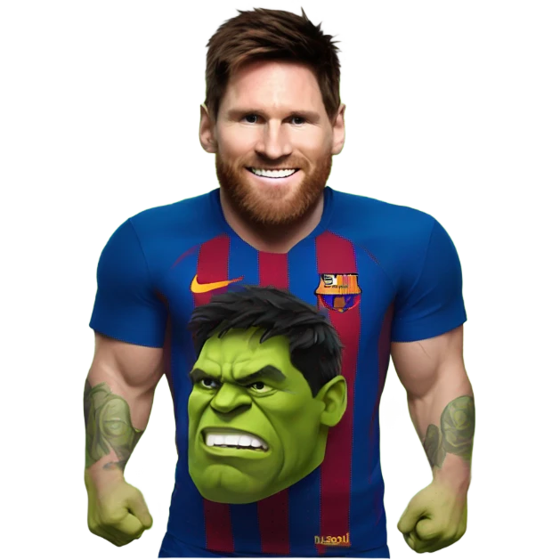 Messi with hulk emoji