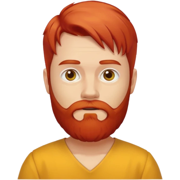 red hair, white bearded man angel yello dress emoji