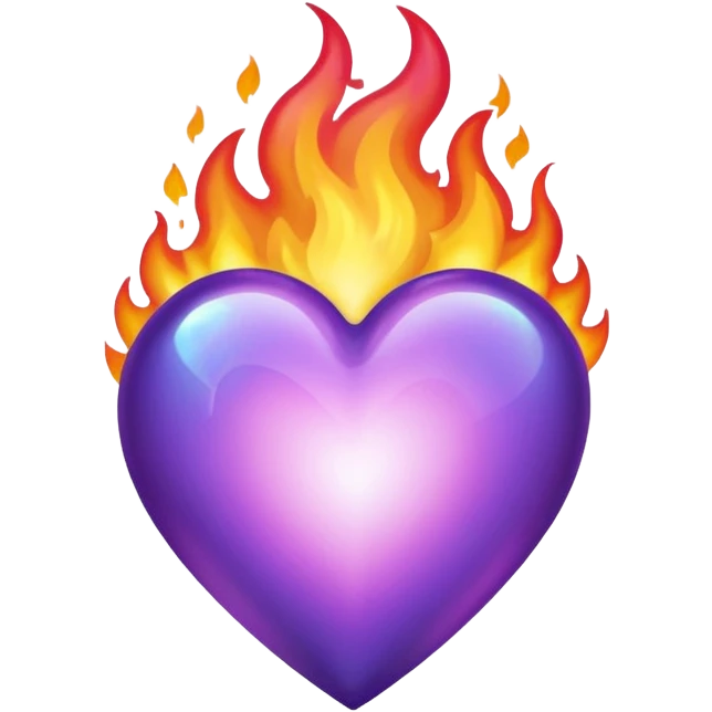 Purple on fire heart emoji