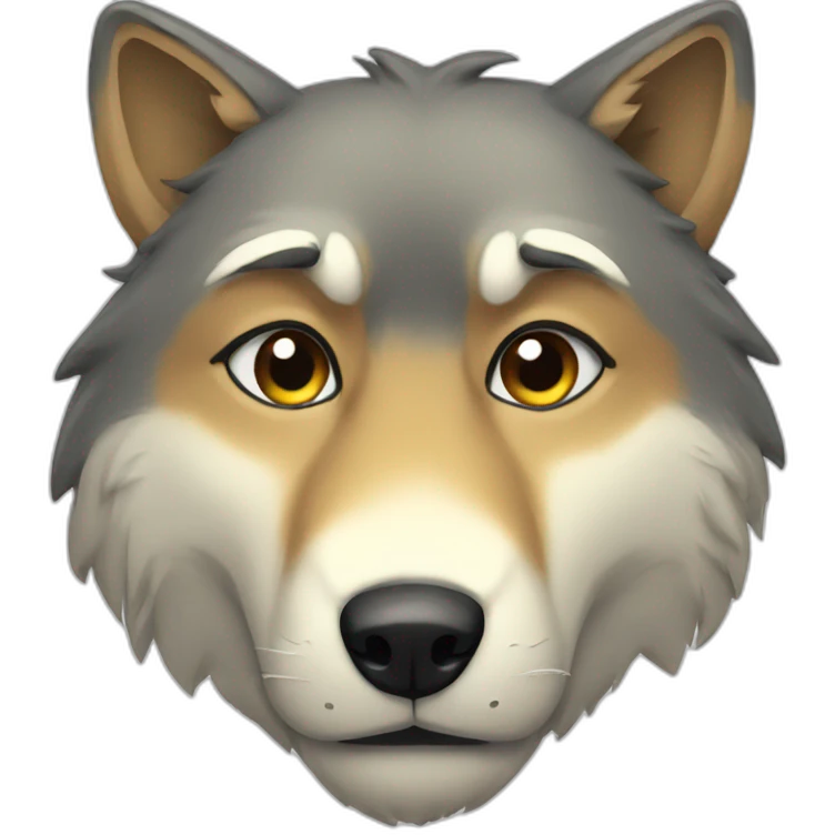 Sad wolf face emoji