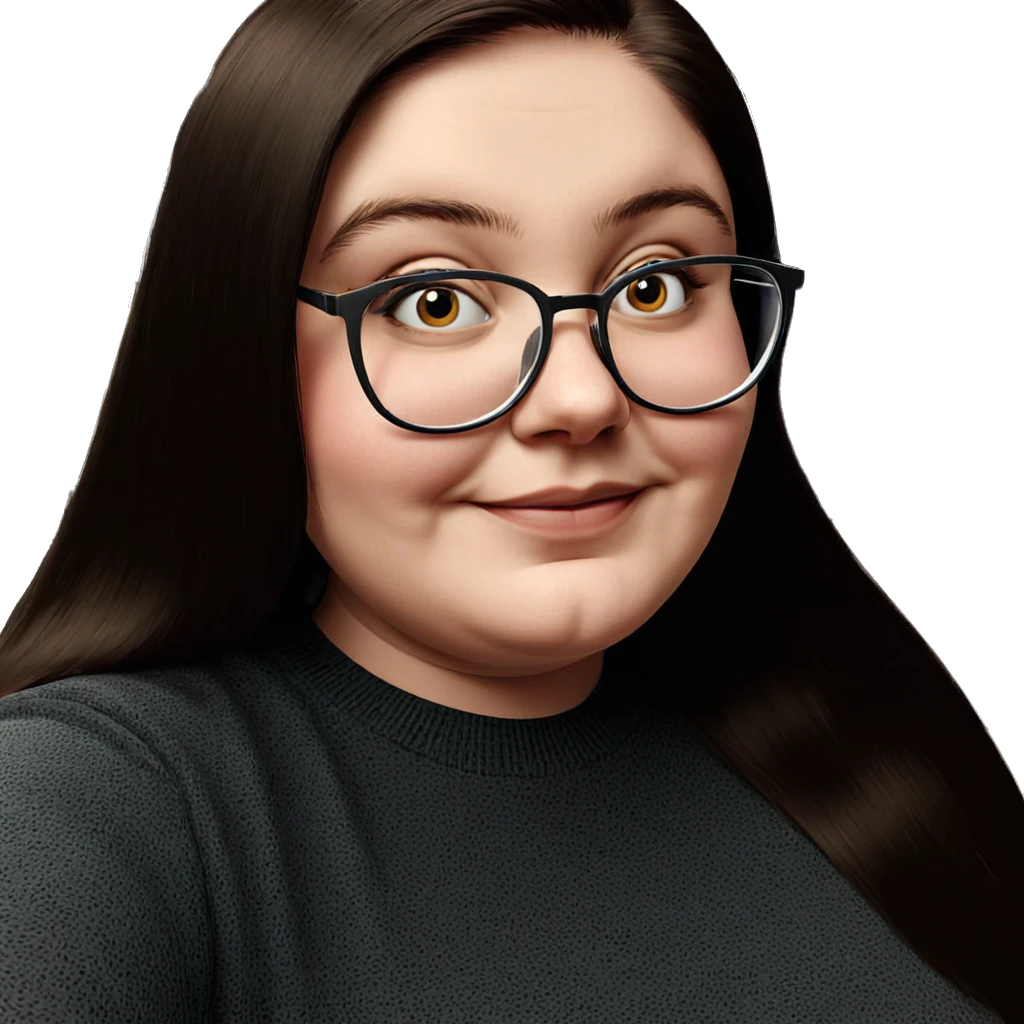 smiling girl with glasses emoji