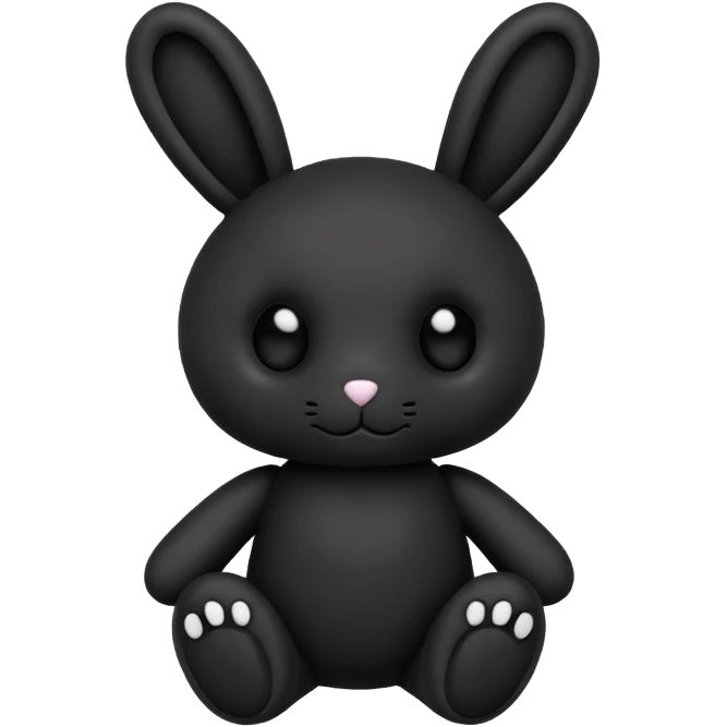 Emoji pour twitch d'une peluche lapin squelette noir qui dit bonjour emoji