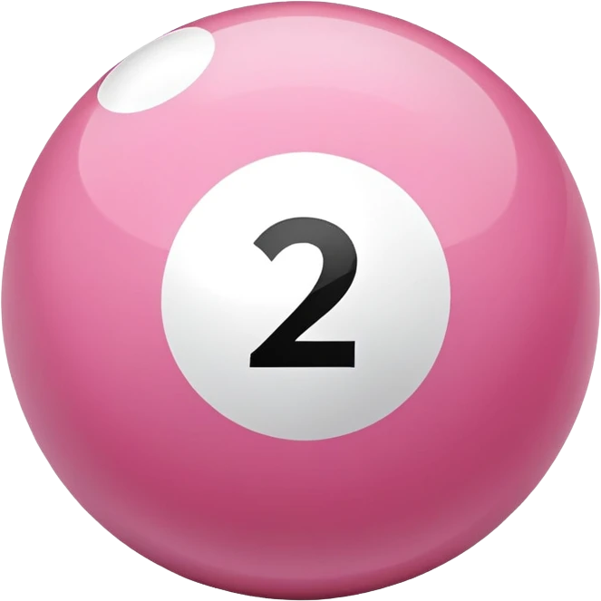 pink billiard ball with the number 23 inside a white circle emoji