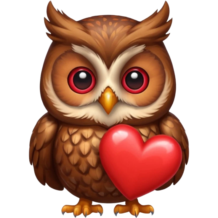Owl holding several hearts emoji