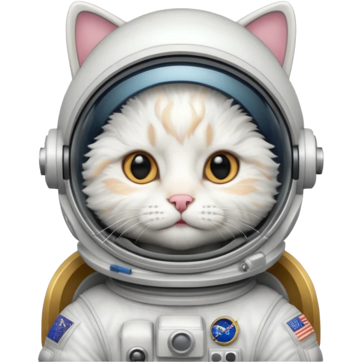 white cat Astronaut emoji