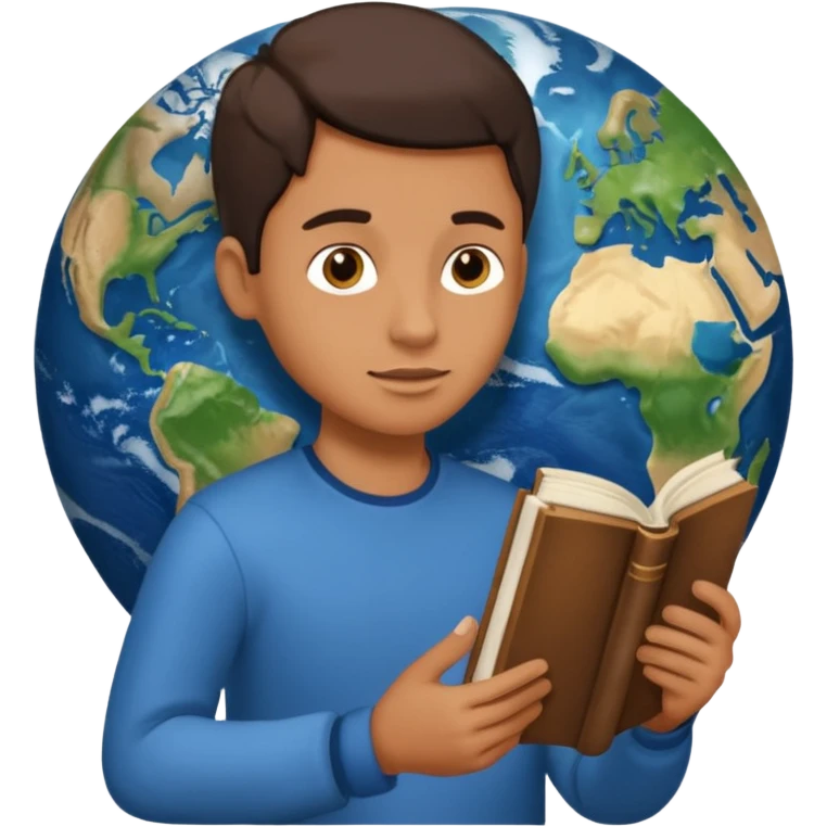 someone who is reading a book to learn the history of our planet  emoji
