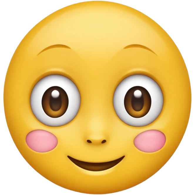 Emoji, yellow round smiling face, big eyes emoji