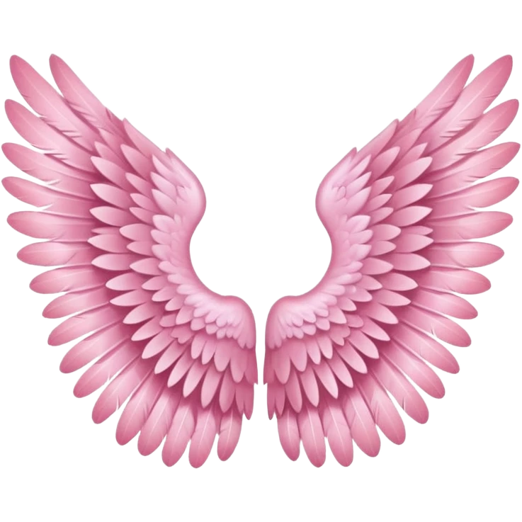 Pastel pink feather wings emoji