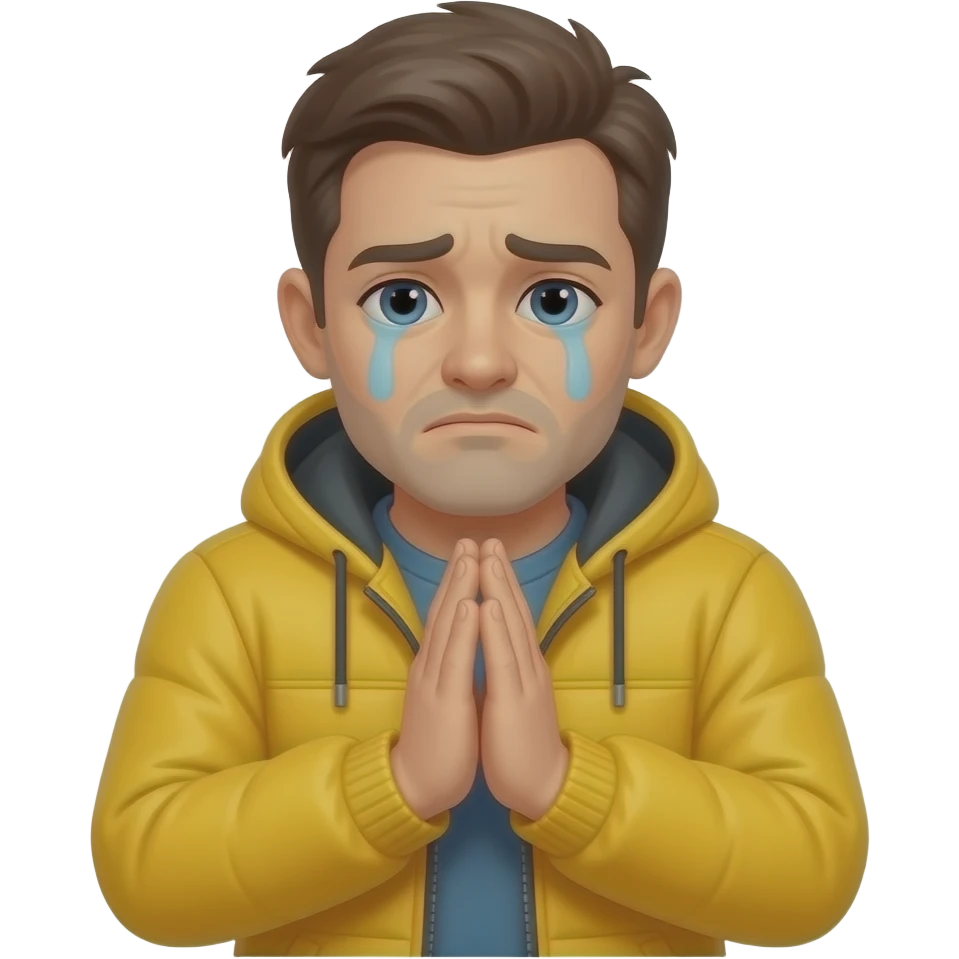 Yellow tired begging emoji