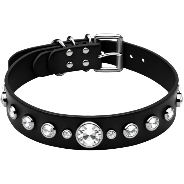 Black choker collar with white rhinestones  emoji
