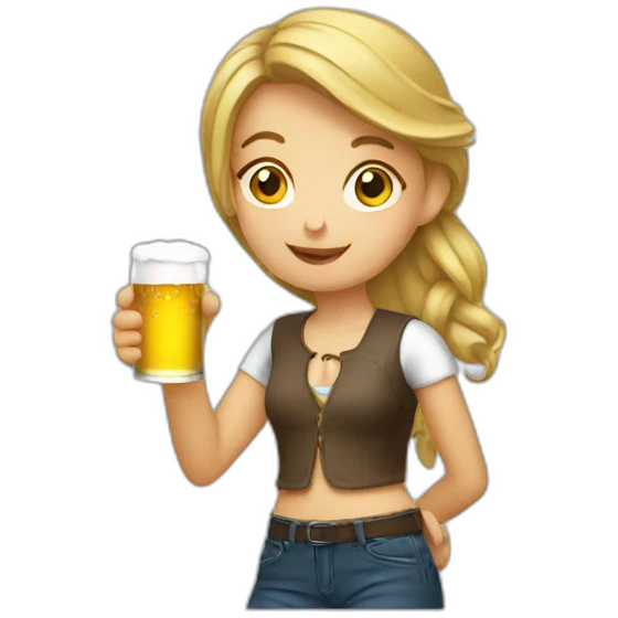 Girl-drunk-beer emoji