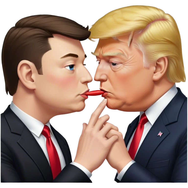 Donald Trump kissing the hand of Elon Musk emoji