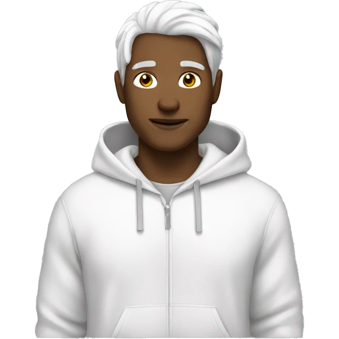 white hoodie white hair emoji