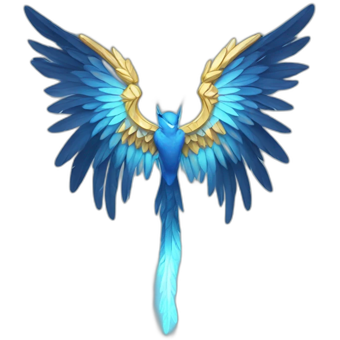 blue lighting electric feathered wings emoji