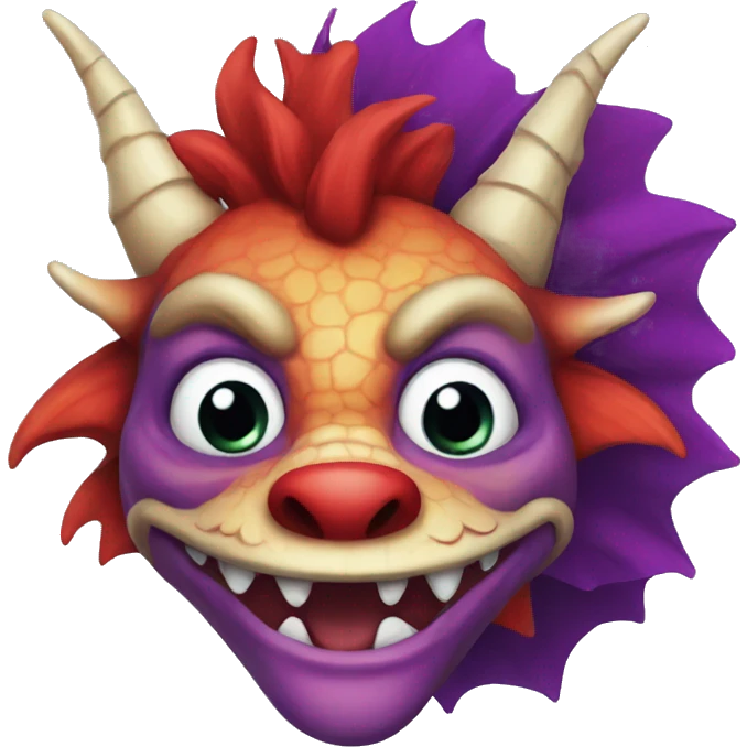 Dragon with clown makeup emoji