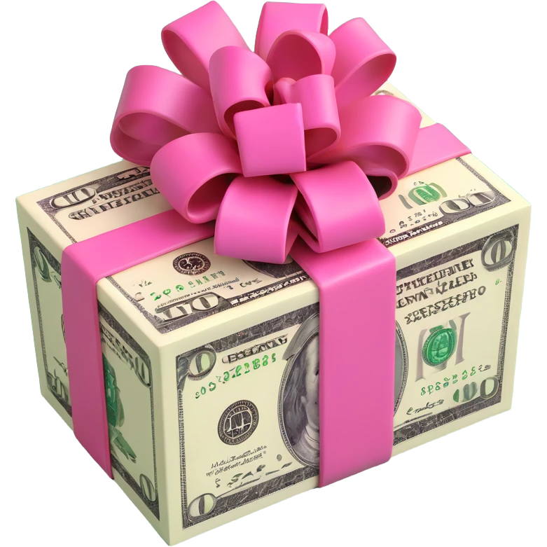 money with a pink bow emoji
