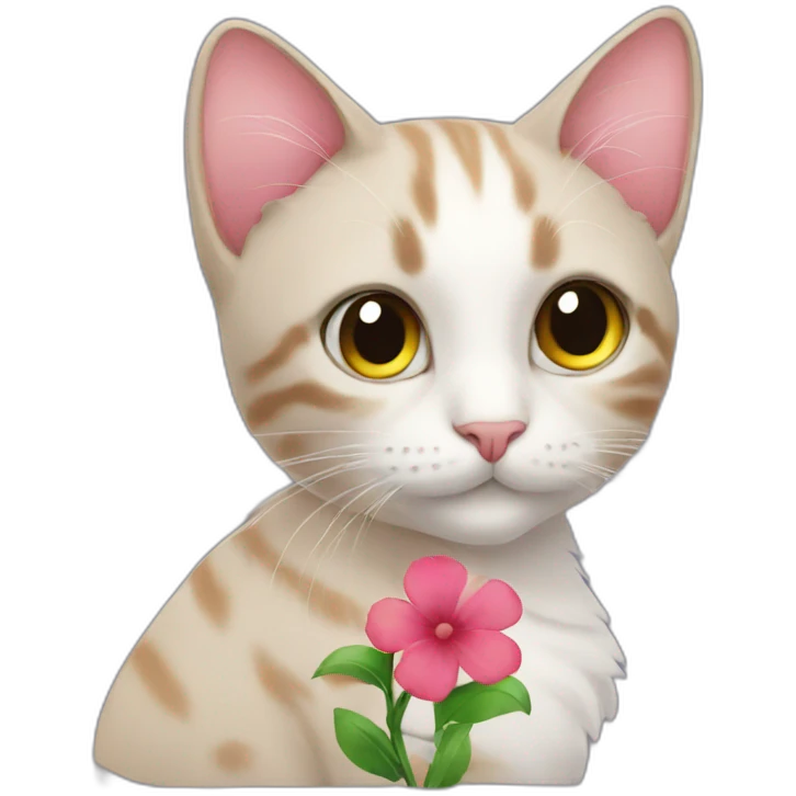 cat with a flower emoji