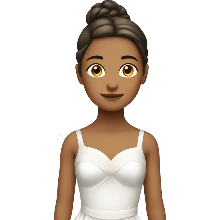 Niña bailarina de vestido blanco  emoji