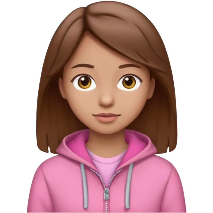 pink wearing girl with brown hair emoji