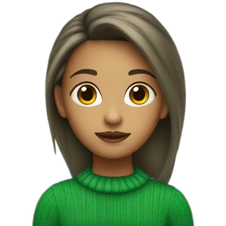 Girl in green sweater emoji