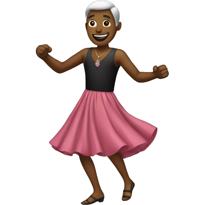A man dancing in a dress emoji