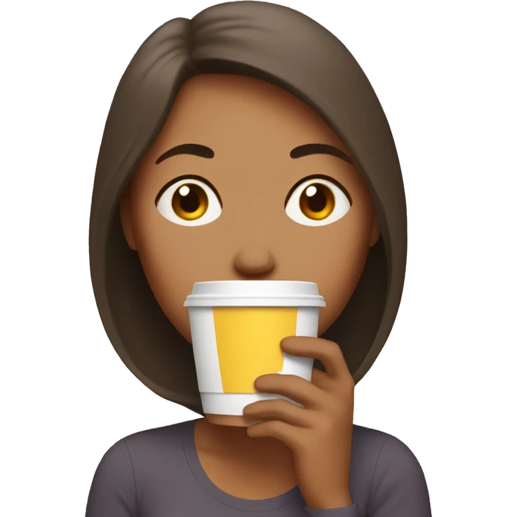 Tired mom with coffee emoji