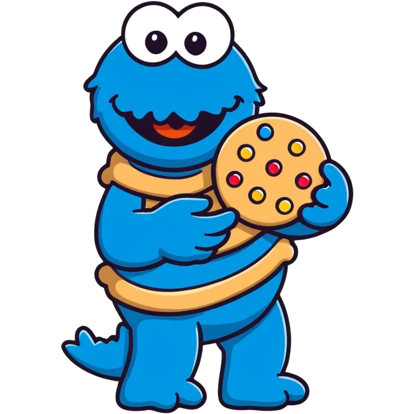 Cookie Monster with bling  emoji