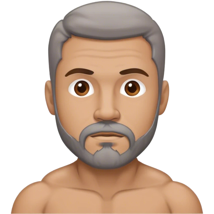 Muscular Man with short brown hair and a gray goatee, lost at sea emoji