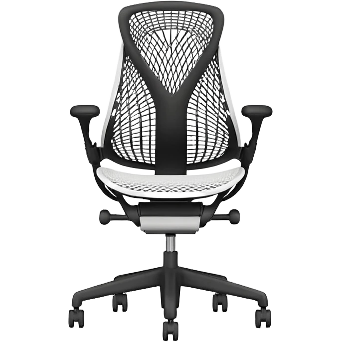 White Sayl Herman Miller ergonomic chair back view emoji