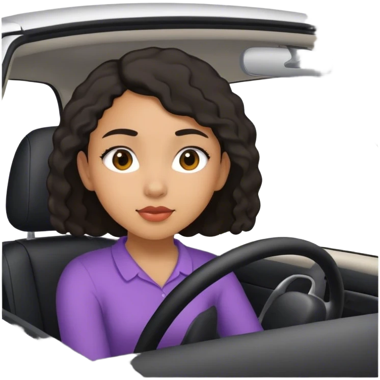 Mixed girl in car emoji