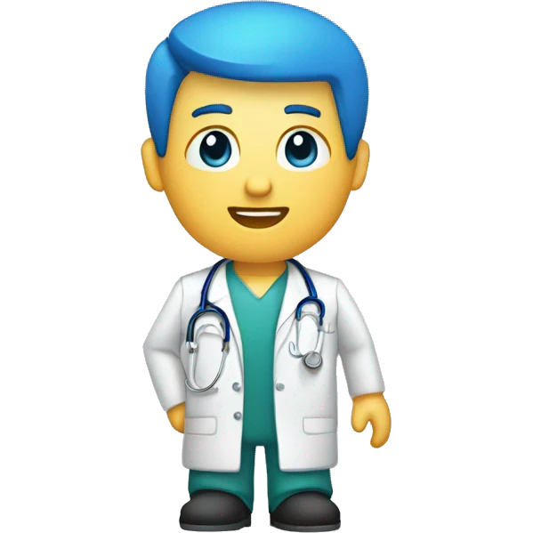 médica com jaleco azul emoji