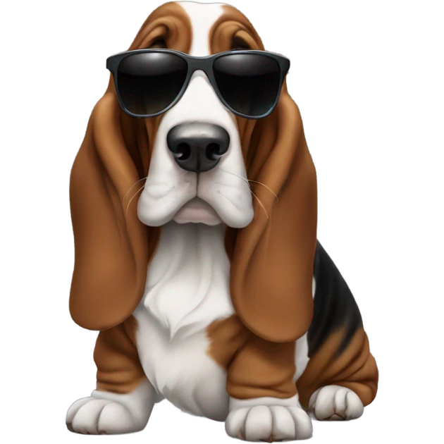 Basset hound with sunglasses  emoji