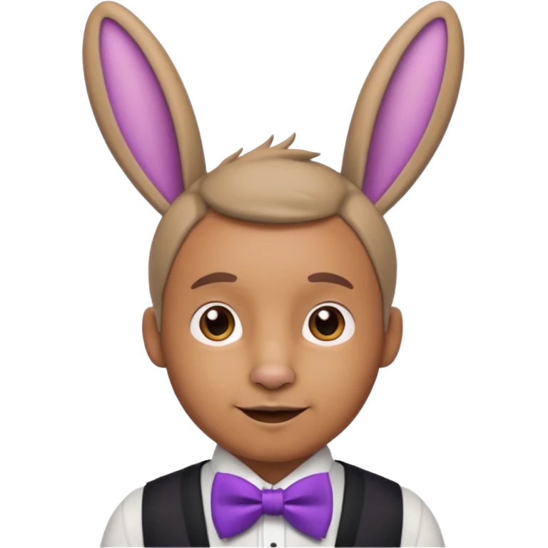Rabbit ears and purple bowtie wearring man emoji