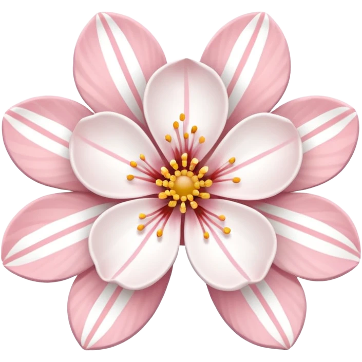 white sakura with a striped pattern emoji