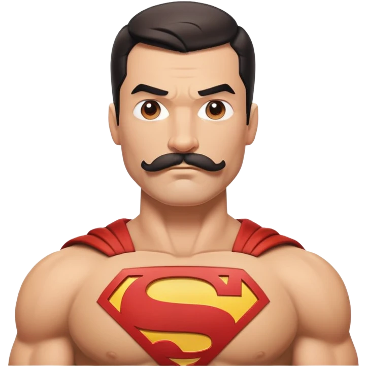 tan super man with straight mustache emoji