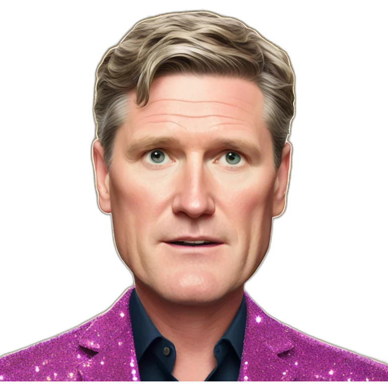 Keir Starmer covered in glitter emoji
