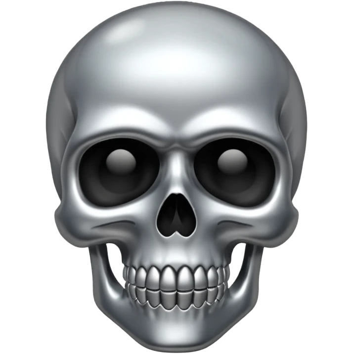 silver chrome scull emoji