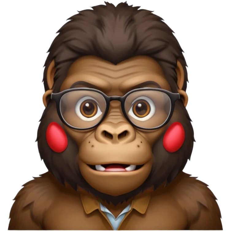 Gorillas with glasses emoji