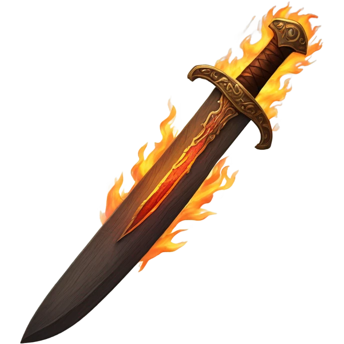 Flaming Wooden sword emoji