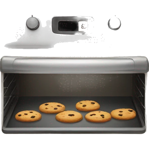 Beige oven with cookies emoji