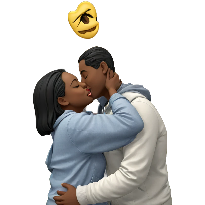 nighttime kiss of a couple emoji