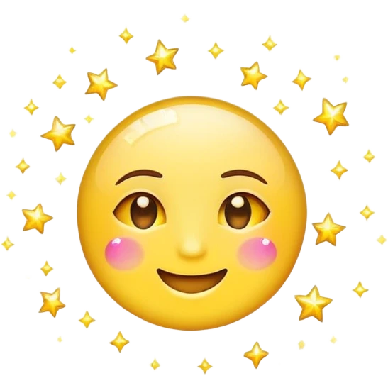 wink emoji with a sparkling sign and sparkles around emoji