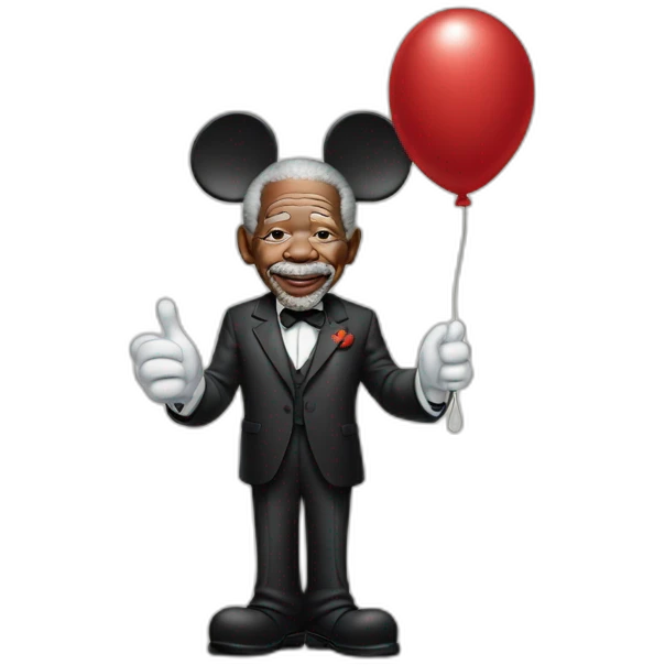 morgan freeman shaking hand mickey mouse emoji